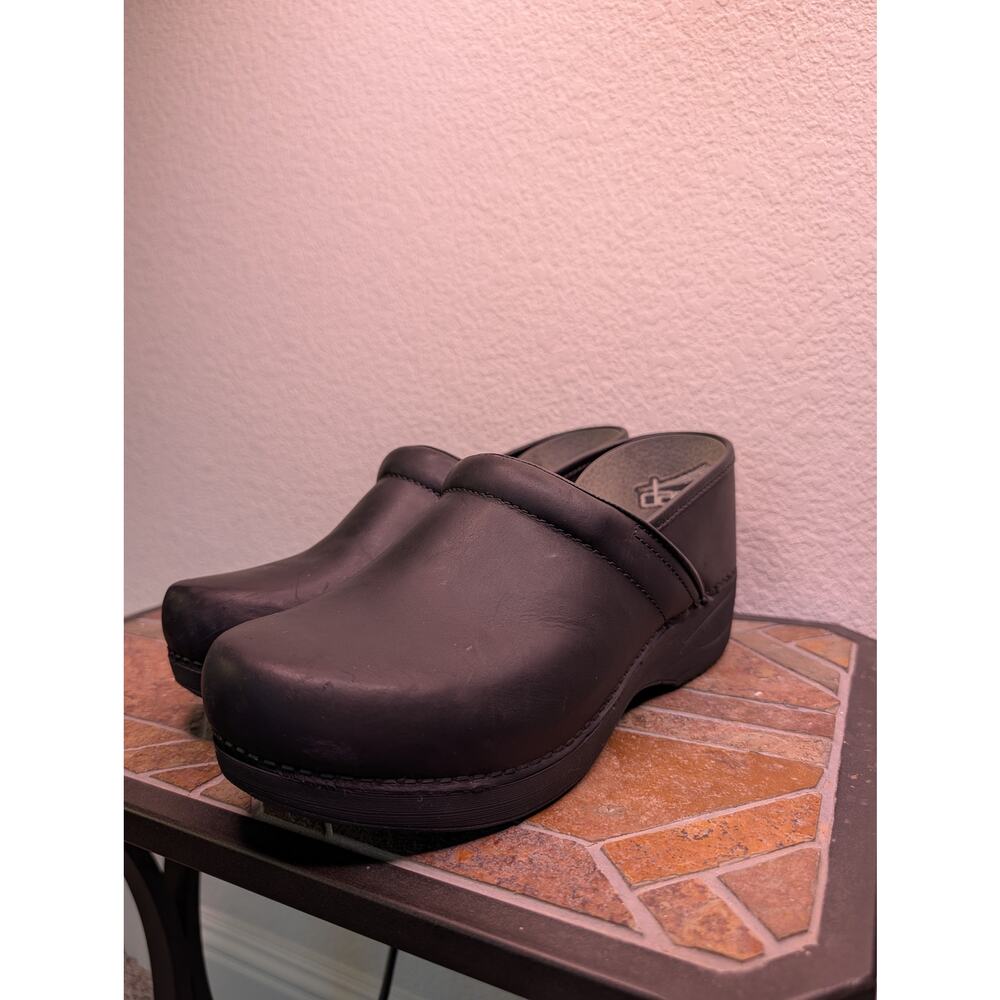 Dansko Black Leather Clogs Nurse Comfort Shoes 41 US 10-10.5